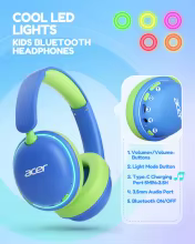 Fones Bluetooth para Crianças Acer com LED Thumbnail 2