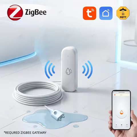 Sensor de Vazamento de Água Zigbee Tuya