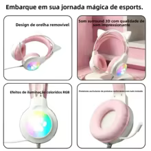 Headset Gamer SOYTO Rosa LED Thumbnail 3