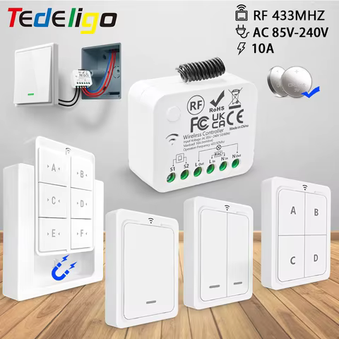 Interruptor LED com Controle Remoto 433MHz