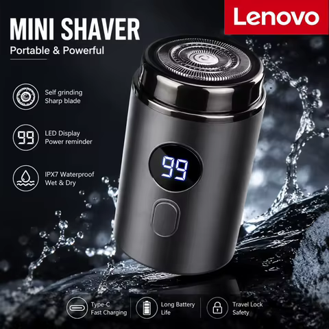 Barbeador Elétrico Lenovo Recarregável com Display LED