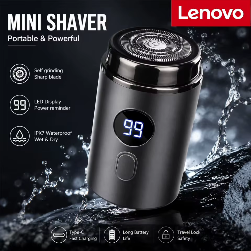 Barbeador Elétrico Lenovo Recarregável com Display LED