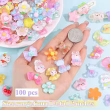 Resina Kawaii Glitter 100 Peças Thumbnail 6