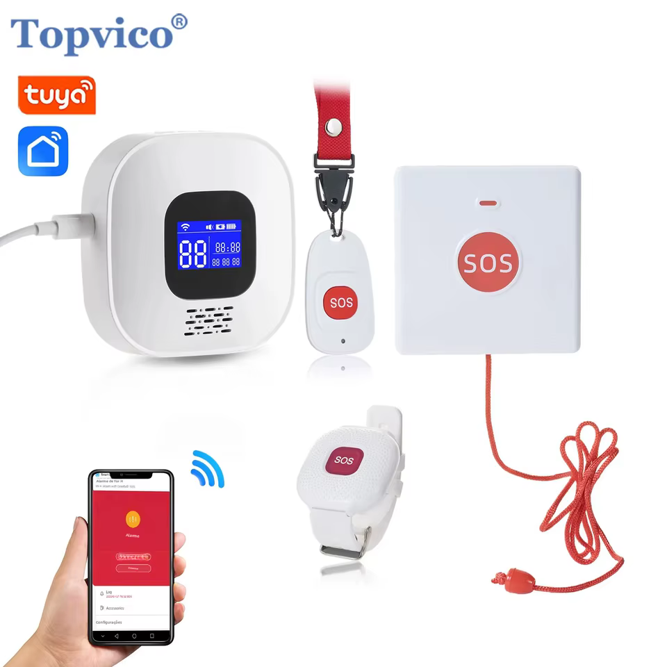 Botão SOS WiFi Topvico Tuya para Idosos