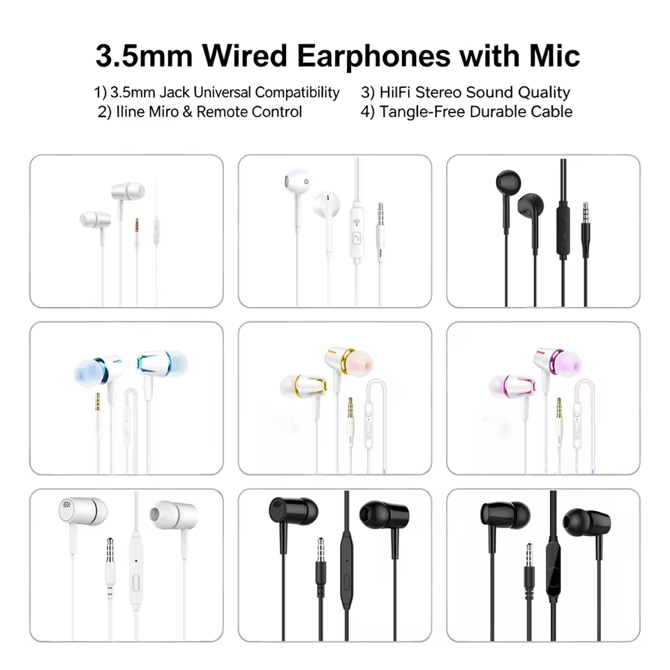 Fone de Ouvido com Fio e Microfone