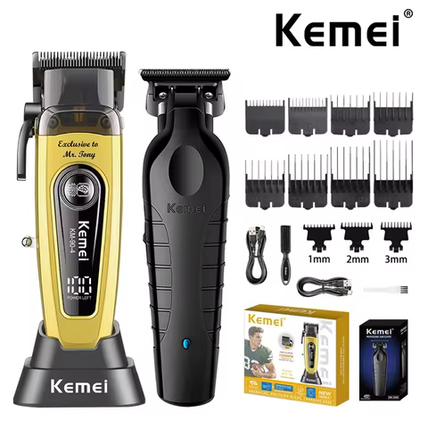 Máquina de Cortar Cabelo Kemei Profissional Kit