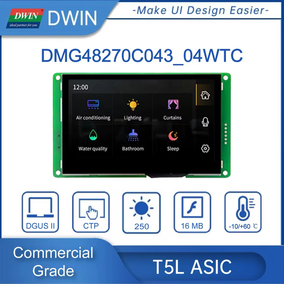 Módulo Display LCD DWIN 4.3" Touch