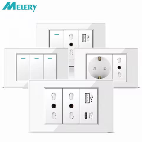 Tomada Melery USB Tipo C Vidro Temperado