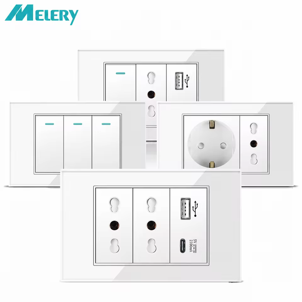 Tomada Melery USB Tipo C Vidro Temperado