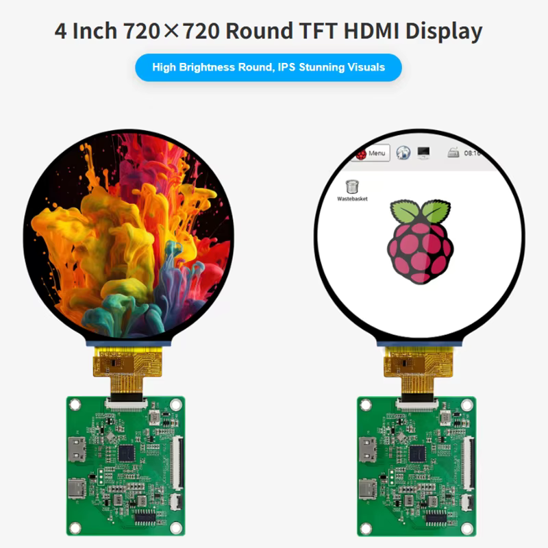 Tela Redonda Raspberry Pi 4"