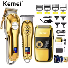 Kit Máquina de Cortar Cabelo Kemei KM-1986 Thumbnail 1