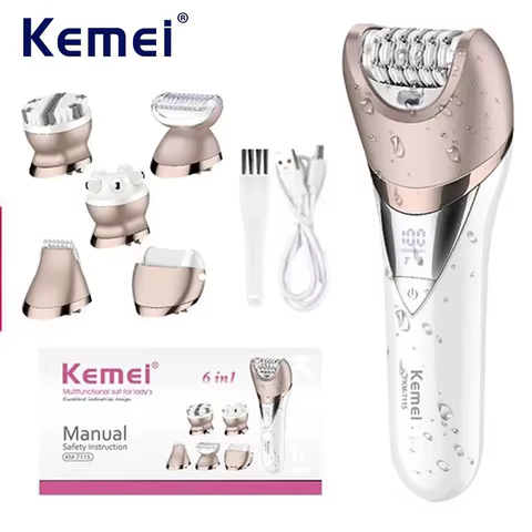 Depilador Elétrico Kemei 6 em 1