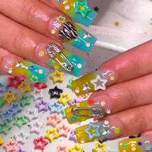 Acessórios de Unha Estrela Oca Macaron 100 Peças Thumbnail 2