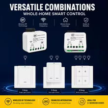 Interruptor Sem Fio RF 433MHz Kit com Receptor e Controle Remoto Thumbnail 4