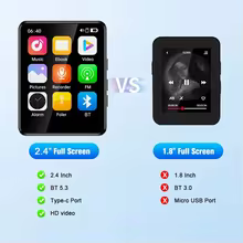 Mini MP3 Player Touch 2.4" Bluetooth 5.3 Thumbnail 5
