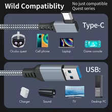 Cabo USB A para C Oculus Quest 2 Thumbnail 4