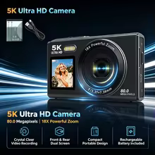 Câmera Digital 5K 80MP Tela Dupla WiFi Thumbnail 2