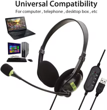 Headset USB com Cancelamento de Ruído Thumbnail 1
