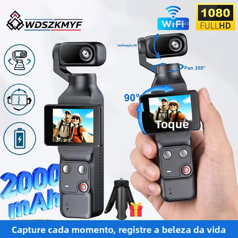 Câmera de Ação 1080P com Rastreamento Facial