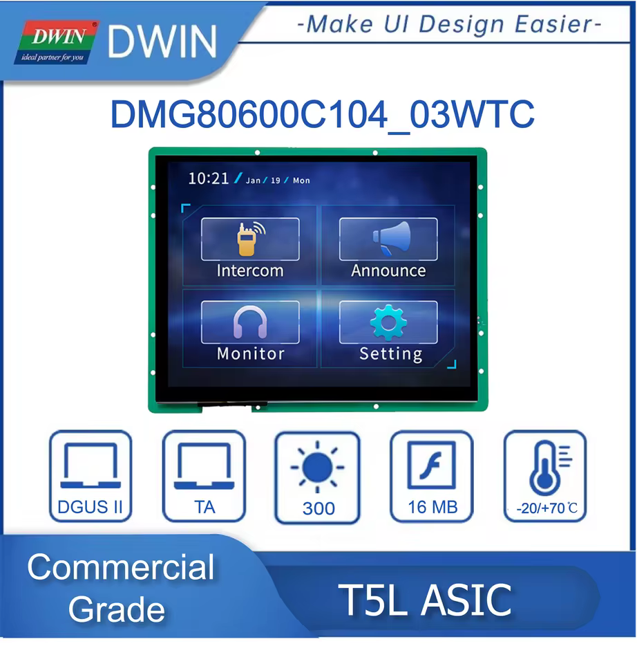 Dwin 10.4" TFT LCD HMI Módulo Arduino
