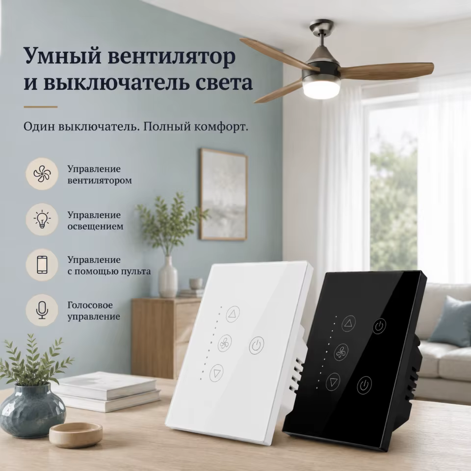 Interruptor Inteligente Wi-Fi Ventilador