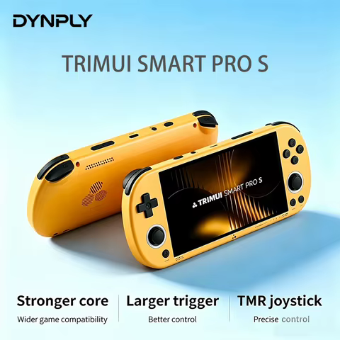 Console de jogos portátil TRIMUI SMART PRO S com processador Allwinner A523, tela IPS de 4,96'', joystick Hall, iluminação RGB, console de jogos TG5050.