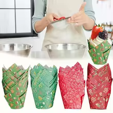 Forminhas de Cupcake Tulipa de Natal Thumbnail 1