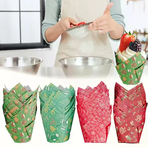 Forminhas de Cupcake Tulipa de Natal
