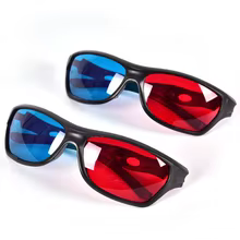 Óculos 3D Vermelho Azul 5 Pares Thumbnail 3