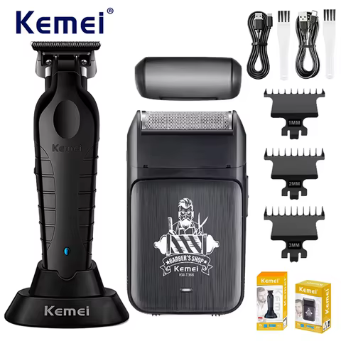 Kit Cortador de Cabelo Kemei KM-2299 + KM-T366