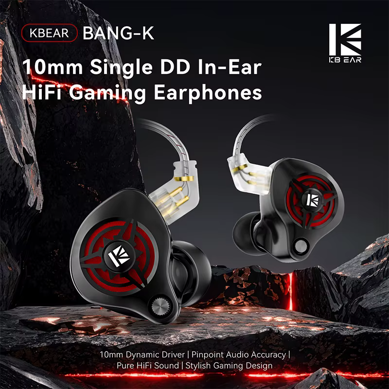 KBEAR BK1 Fones de Ouvido Intra-Orelha 10mm