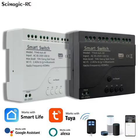 Relé Inteligente 4 Canais WiFi Tuya
