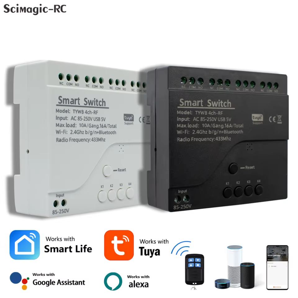 Relé Inteligente 4 Canais WiFi Tuya