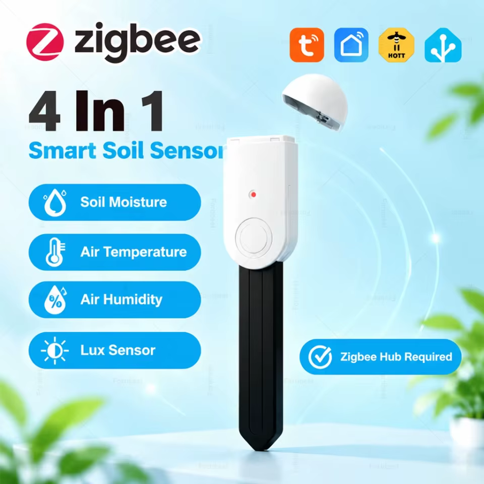 Sensor de Solo Inteligente 4 em 1 Zigbee