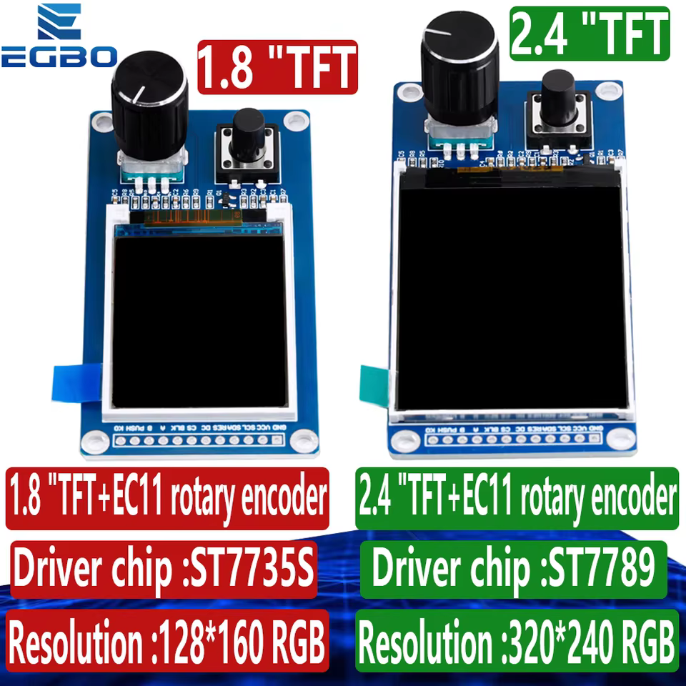 Tela LCD TFT 1.8" 2.4" Arduino SPI