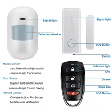Alarme de Segurança Residencial WiFi GSM 433MHz com Sensor de Porta e PIR Thumbnail 5
