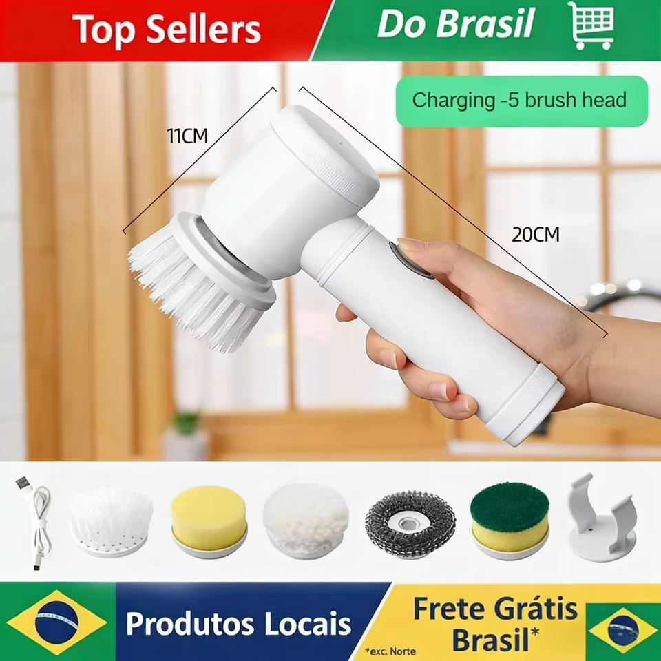 Escova Elétrica Multifuncional Recarregável