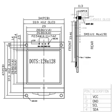Display OLED 1.5" 128x128 Branco Thumbnail 6