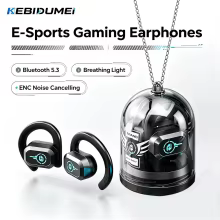 Fones Bluetooth 5.3 KEBIDUMEI E-Sports LED ENC Thumbnail 1