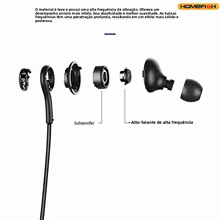 Fones HOMEFISH USB-C com Microfone Thumbnail 4