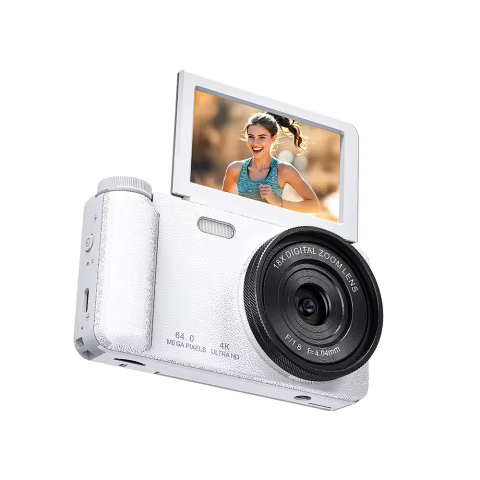 Câmera CCD 4K Vandlion A67A para Fotografia 64MP Autofoco 3'' 180 ° Câmera de Vlogging com Tela Flip e Zoom de 18X para YouTube e Viagens