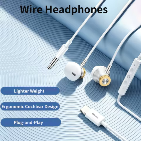 Fones de Ouvido USB-C com Microfone