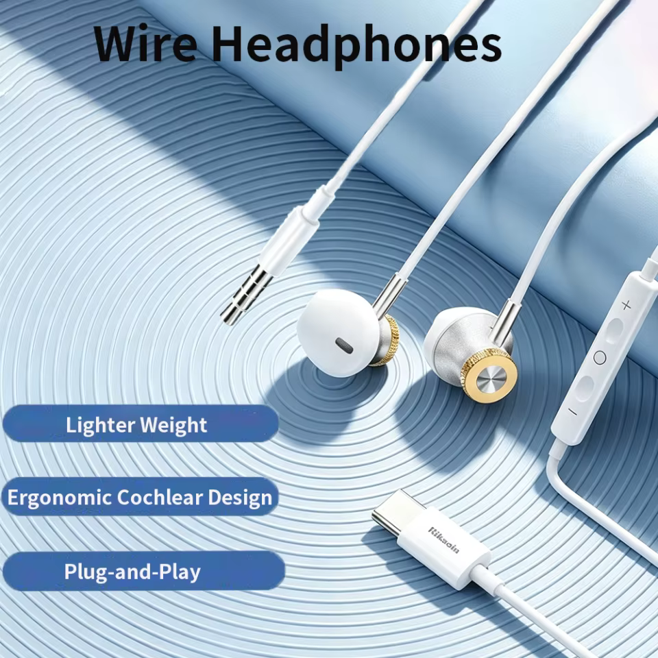 Fones de Ouvido USB-C com Microfone