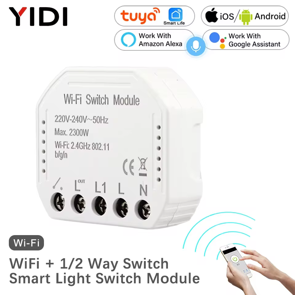 Interruptor Inteligente WiFi Tuya com Controle Remoto