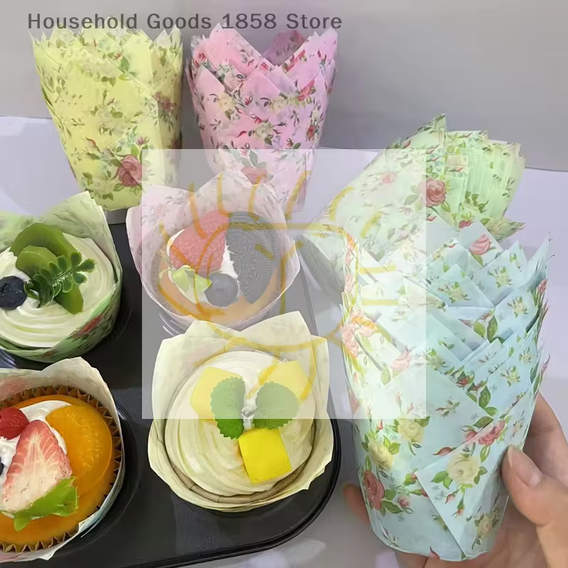 50 Copos de Papel Tulipa