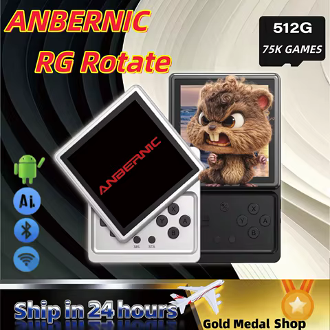Console de Jogos Retro Portátil ANBERNIC RG com Tela Touch Rotativa de 3.5" e Chip T618 Android