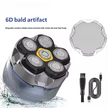 Aparador de Cabelo Elétrico para Homens Carecas 6D Thumbnail 5