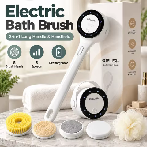 Escova de Banho Elétrica LED