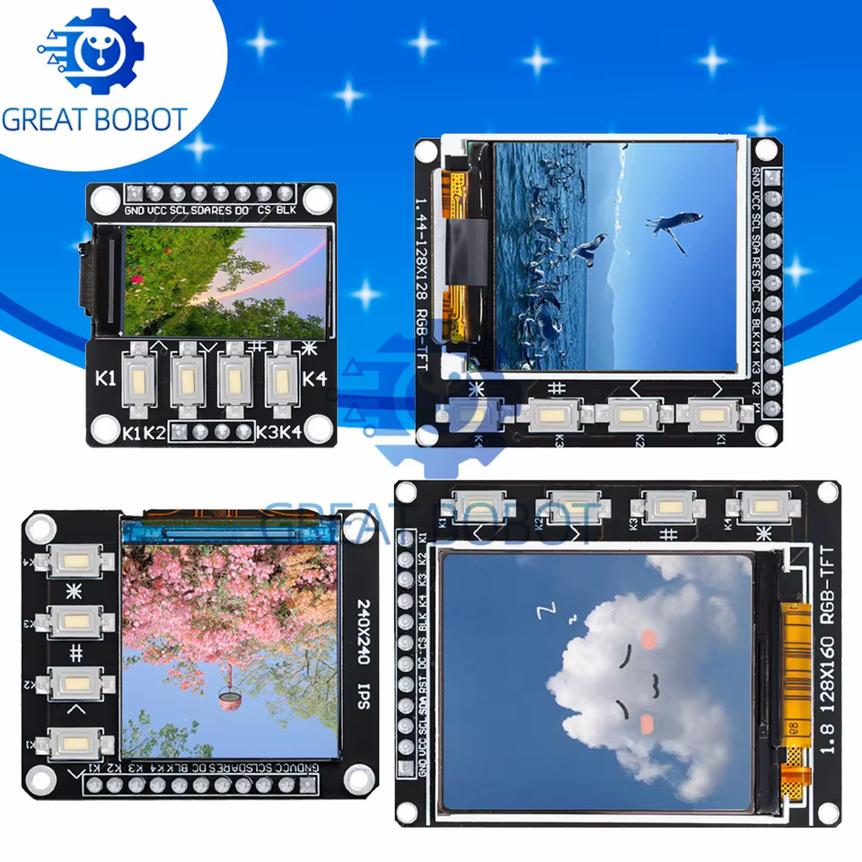 Tela LCD TFT Colorida 1.3" com SPI e Botão