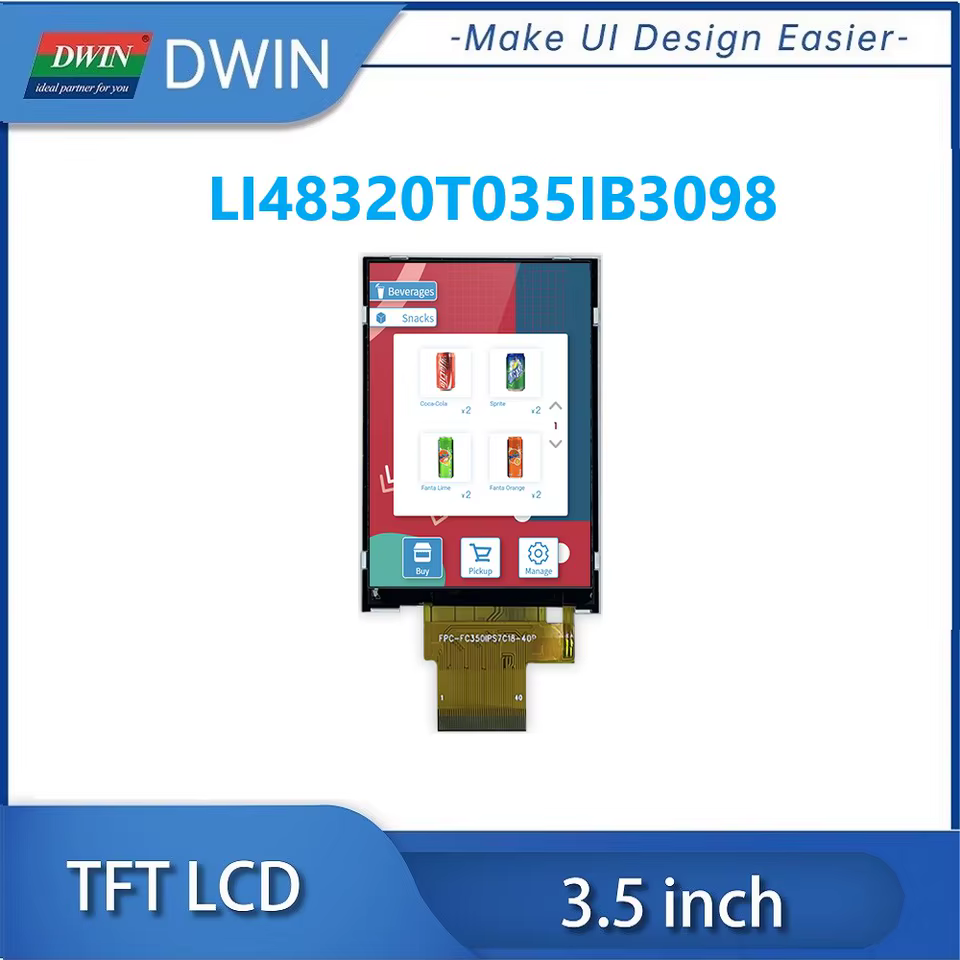 Tela LCD DWIN 3.5" 320x480 IPS